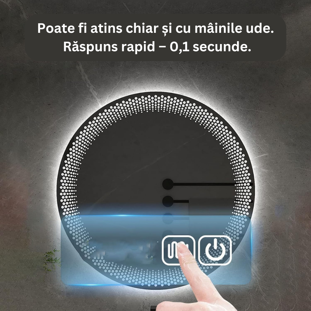 Oglinda LED Rotunda 60cm,  Dezaburire si Touch E47S