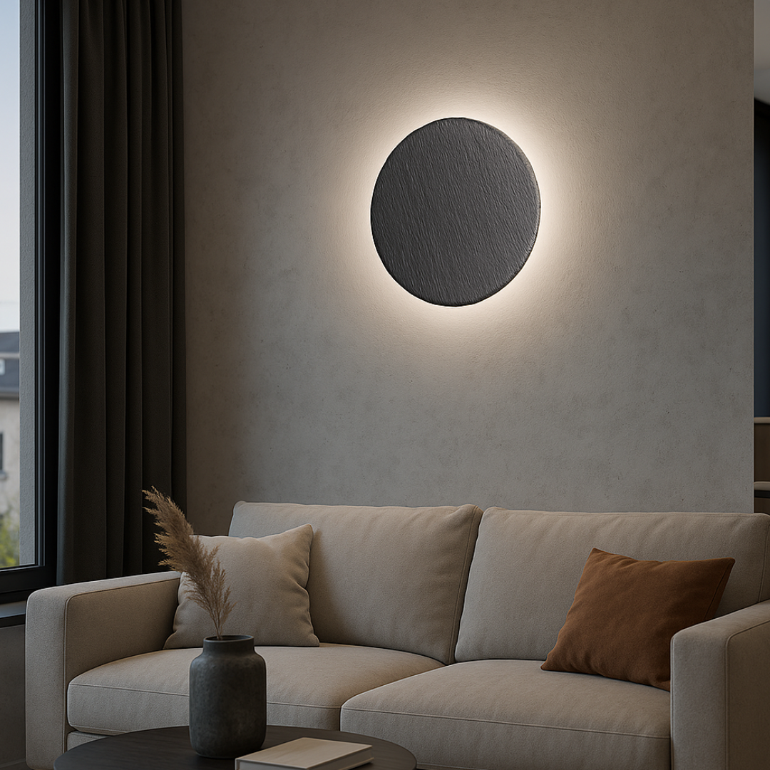 Aplica LED 9W Black RAVEN Stone Effect