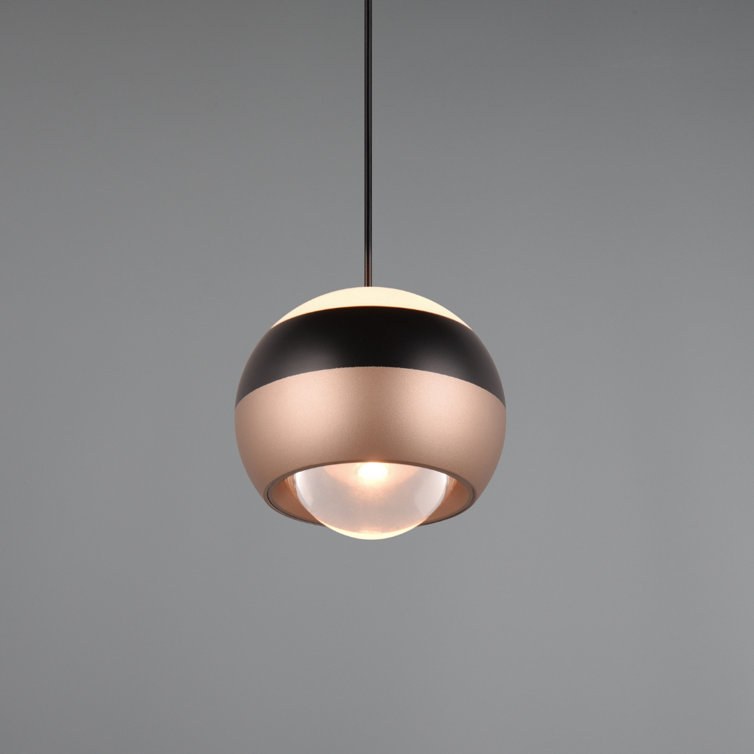 Pendul LED Orbit Pull Down 3 lumini din buton, Dimabil