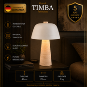 Veioza Premium Timba White & Beige 41CM | 2xE27