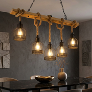 Lustra Wood Design Iron Cage 5XE27