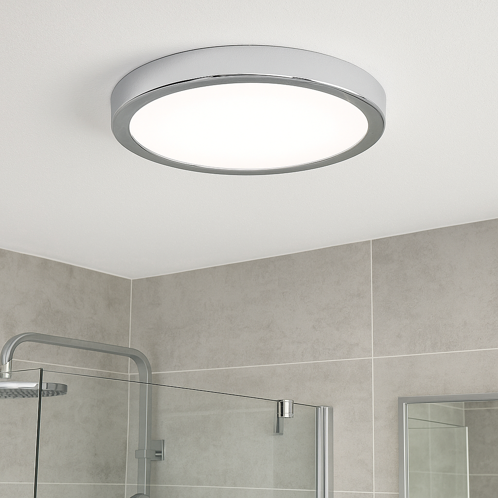 Plafonieră LED Baie IP44 FUEVA 5 Silver Echivalent 250W