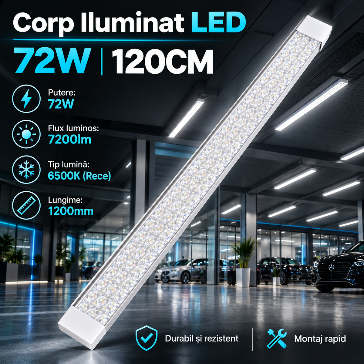 Corp Iluminat LED Liniar Alb Novaline 120cm 72W