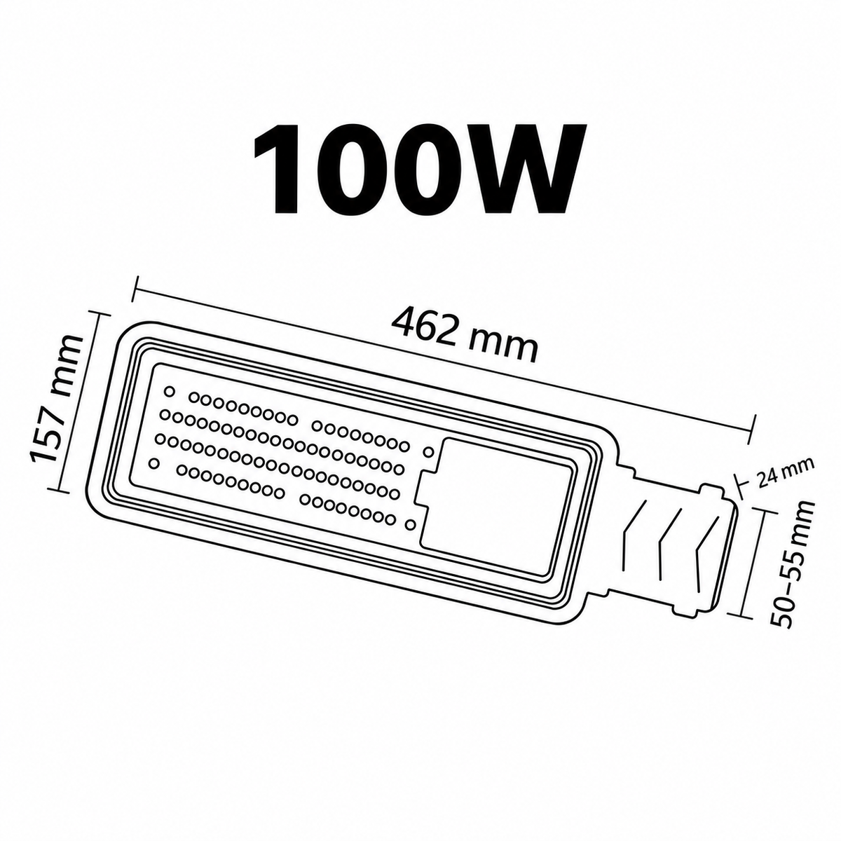 Lampa LED Iluminat Stradal Vegas Black 100W | 11680lm | 6400K | IP65