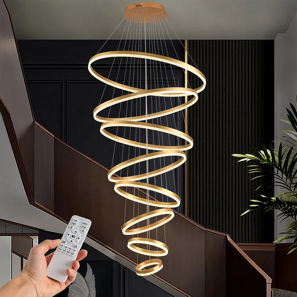 Lustra Led Wonderland Luxury Gold 8 Segmente Echivalent 3000W Telecomanda Chandeliers