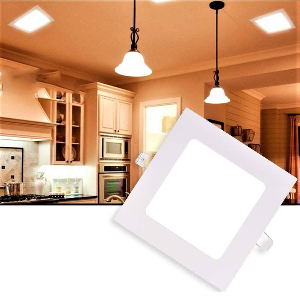 Spot LED 6W Slim Patrat Alb / 113x113mm / Incastrabil