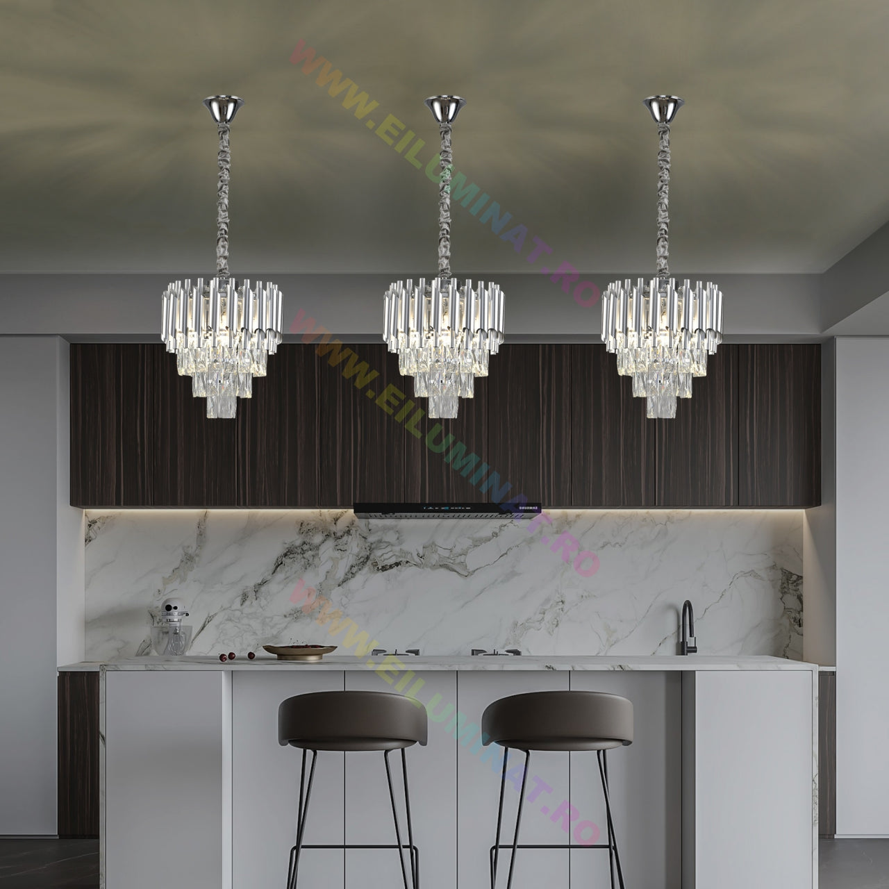 Candelabru Cristal Silver Panther 300mm