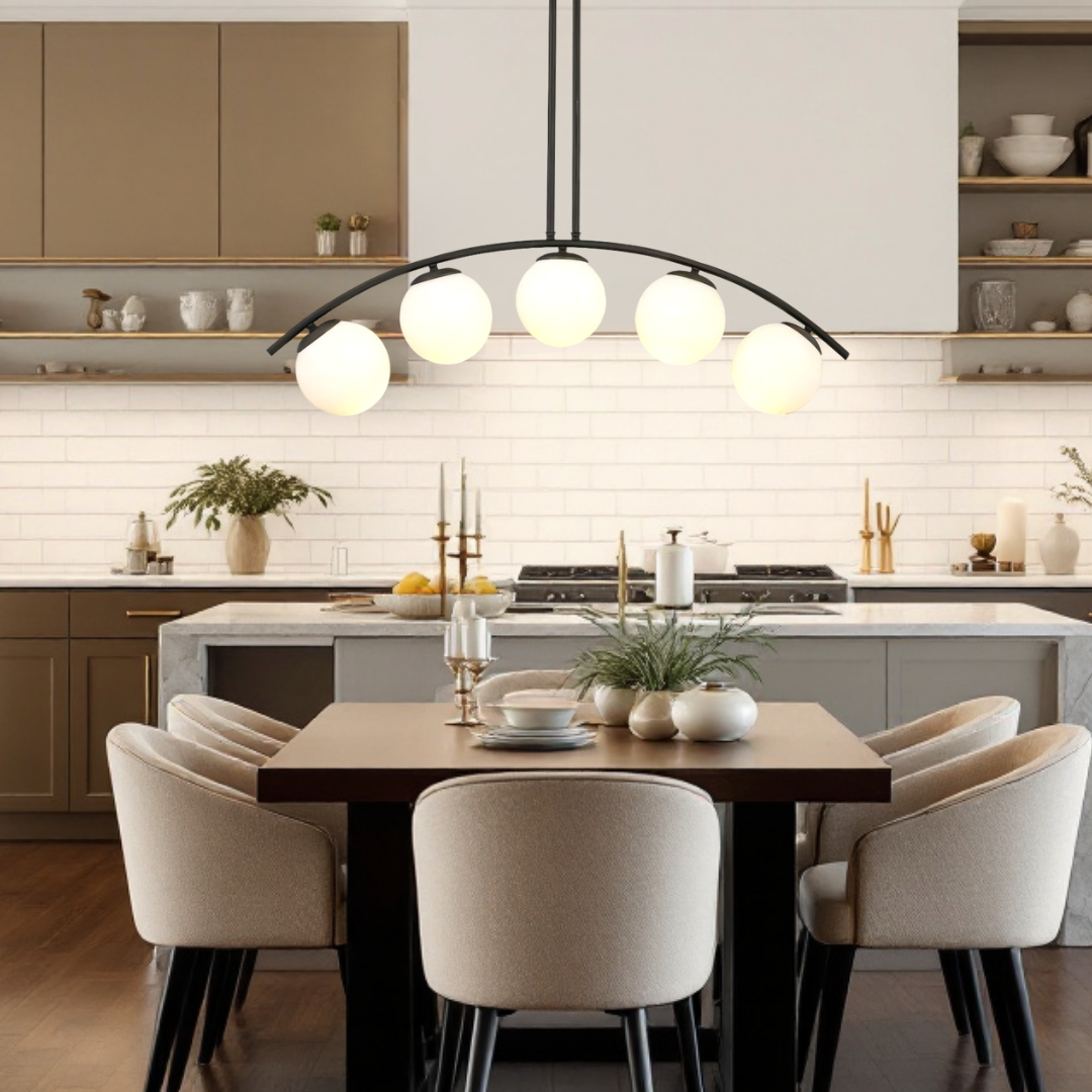 Lustra Abajur MAT BLACK ARQUE 5xE27