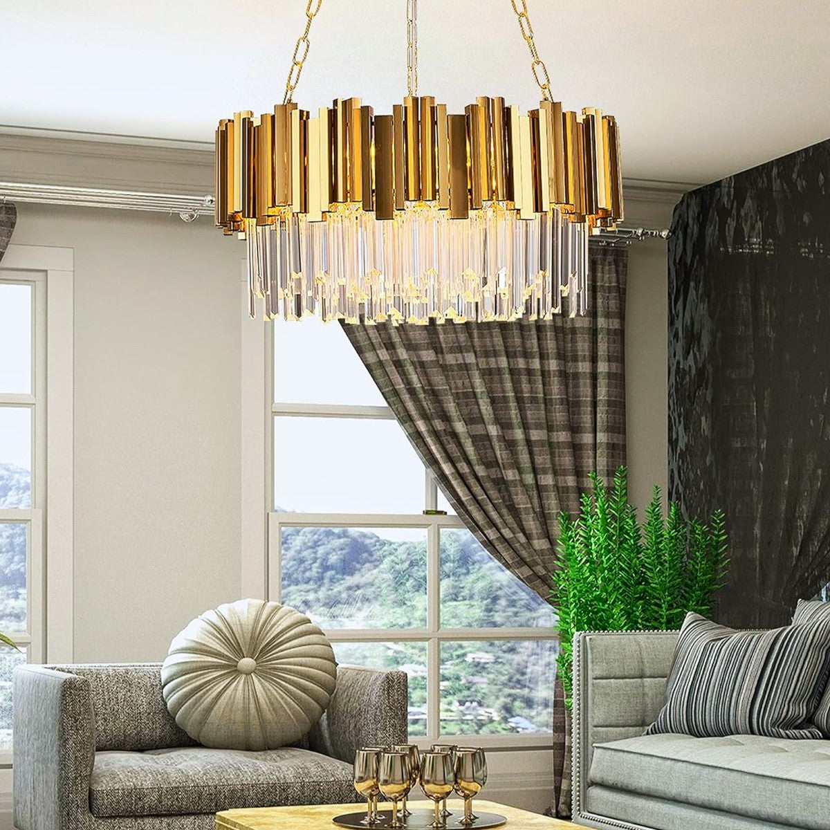 Candelabru Cristal GLORY GOLD GRANDE 500mm