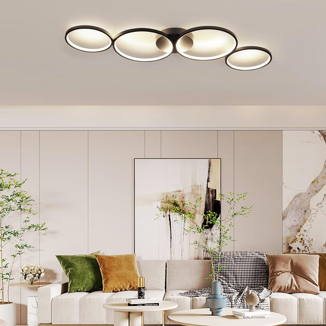 Lustra LED PREMIUM RONDO Black Echivalent 500W Dimabila