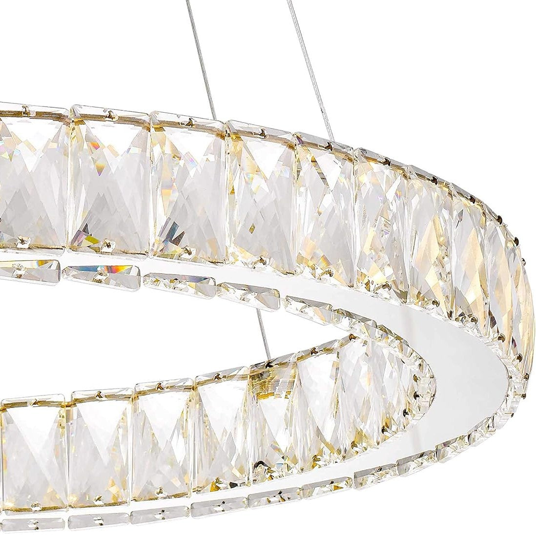 Lustra LED Cristal 1 Segment 40cm Chrome Echivalent 200W Telecomanda