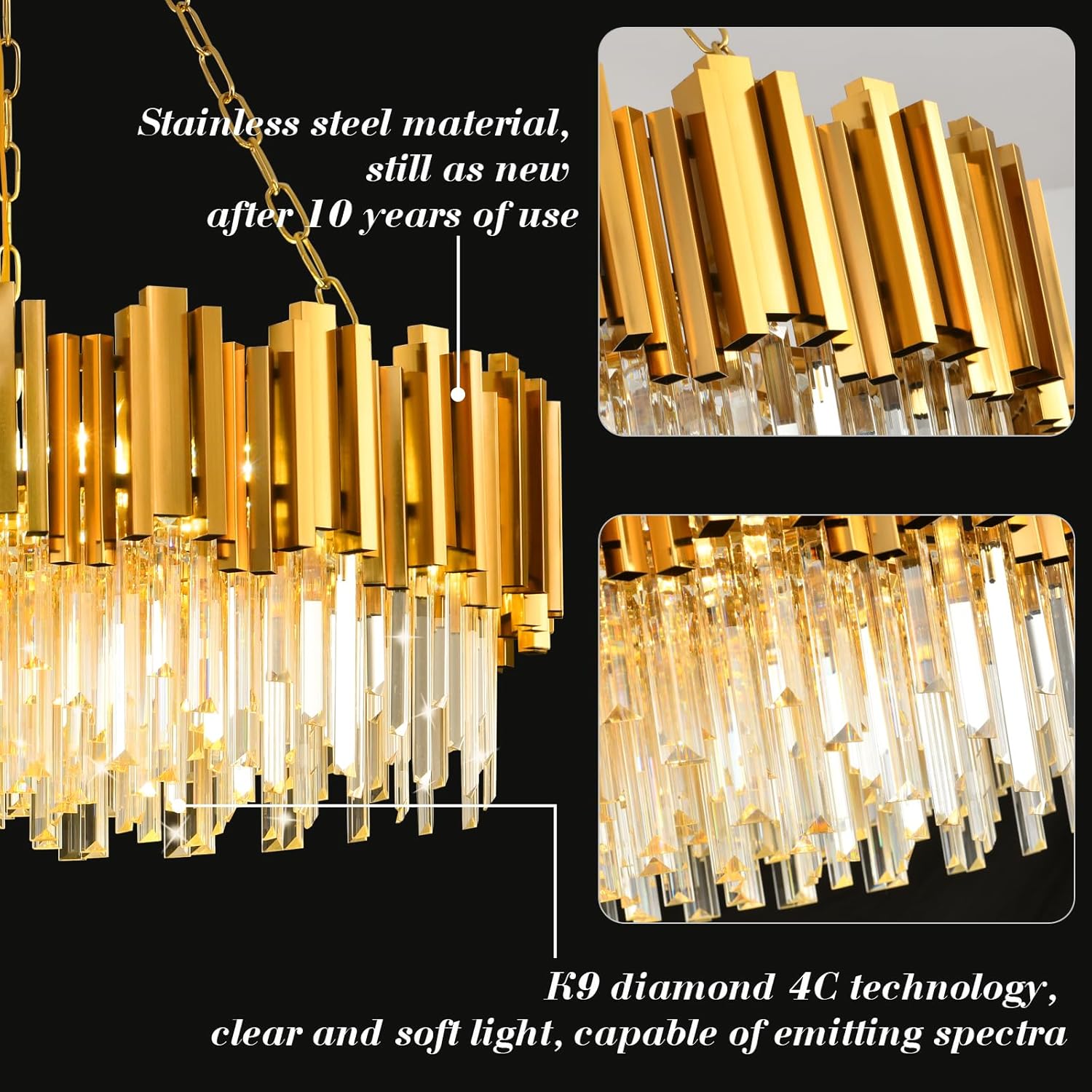 Candelabru Cristal GLORY GOLD 500mm