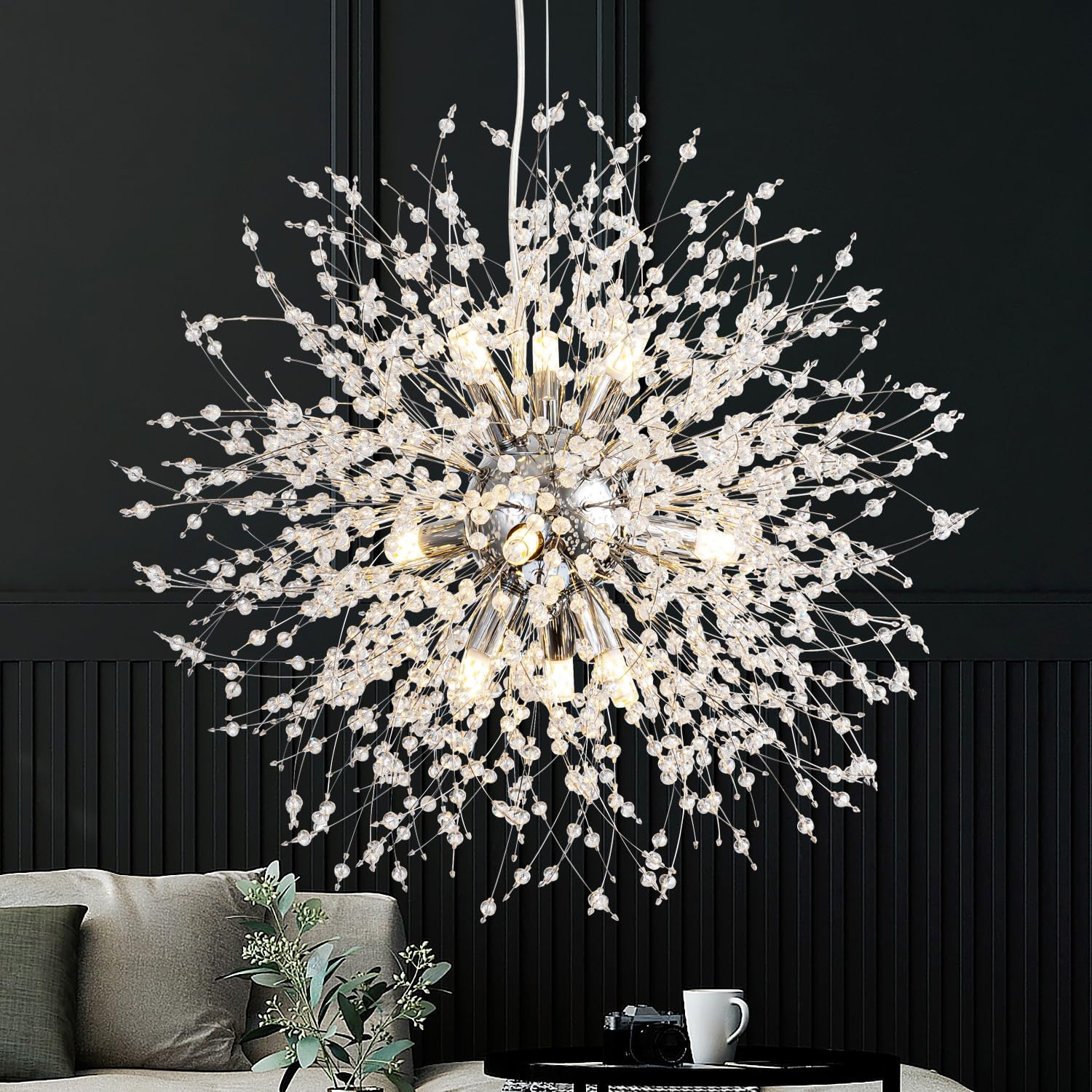 Lustra Suspendata Crystal SIGMA Silver