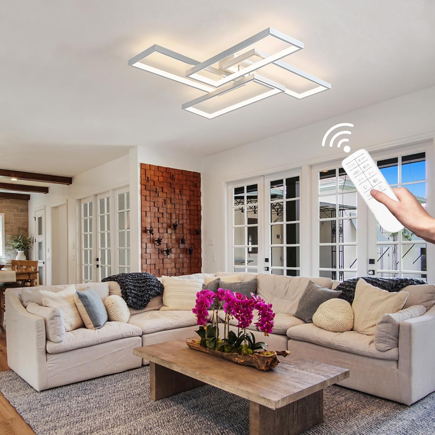 Lustra LED ZULE White Echivalent 750W Telecomanda