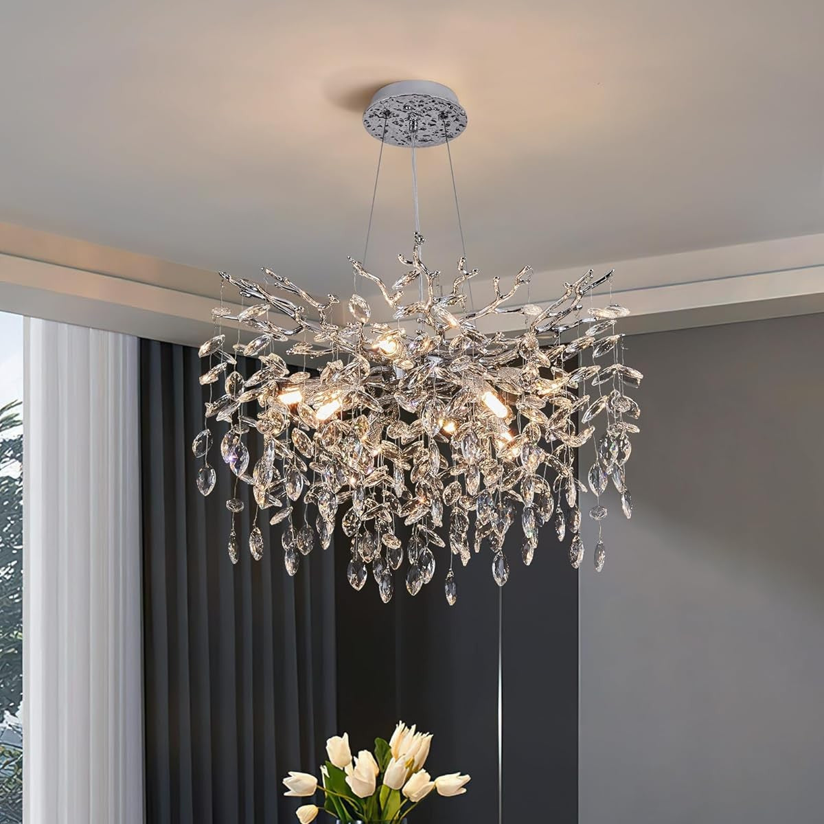 Candelabru Cristal Silver Crystal Harmony 46CM