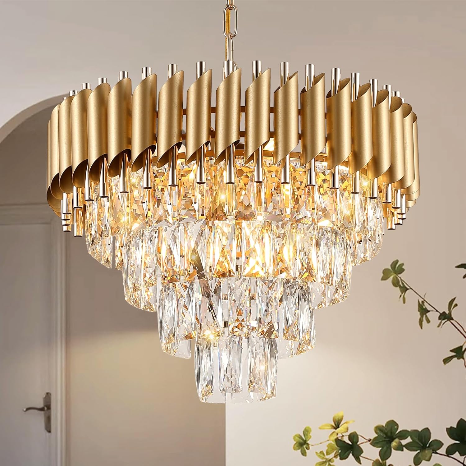 Candelabru Cristal Golden Panther 400mm