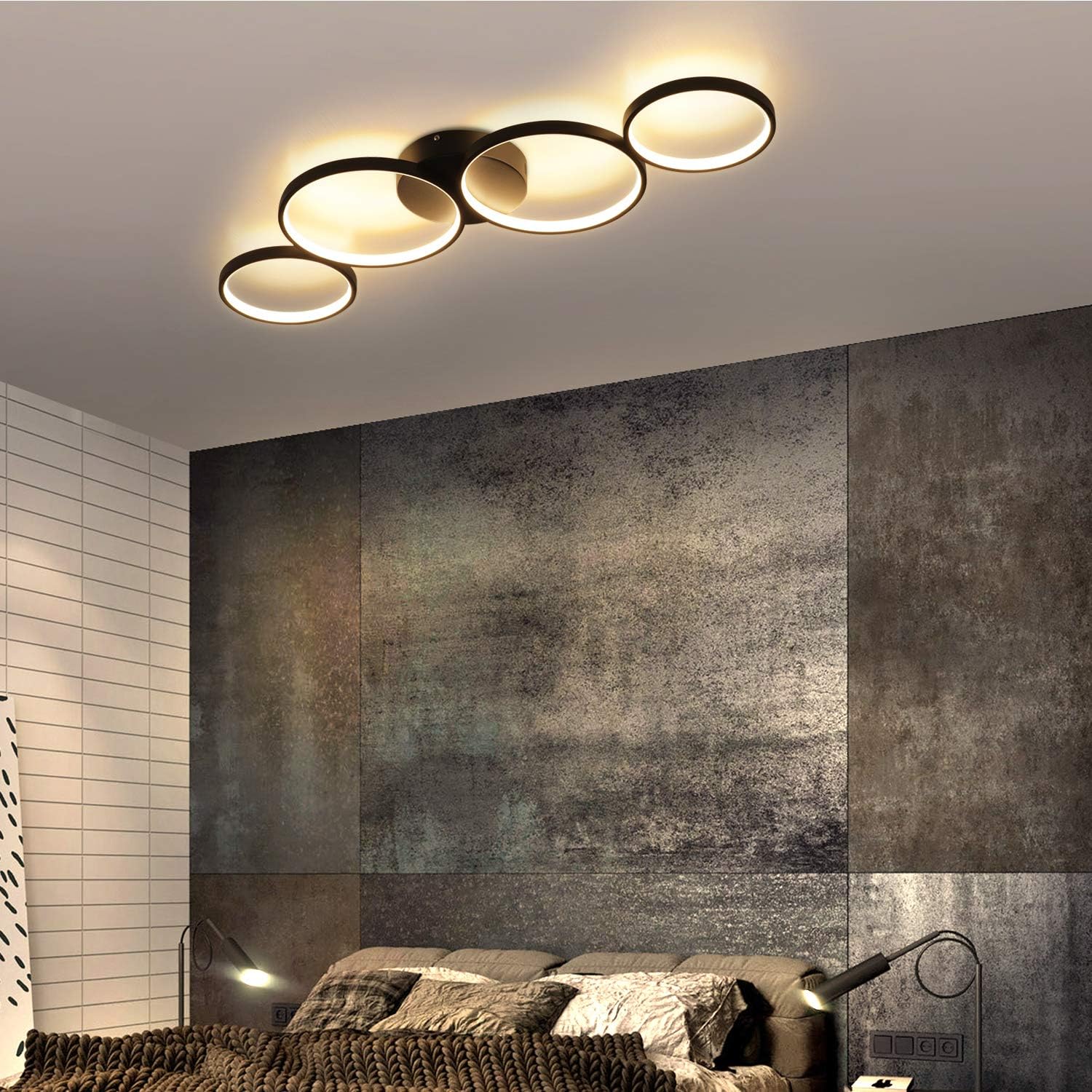 Lustra LED PREMIUM RONDO Black Echivalent 500W, 97cm, 3000K, Dimabila