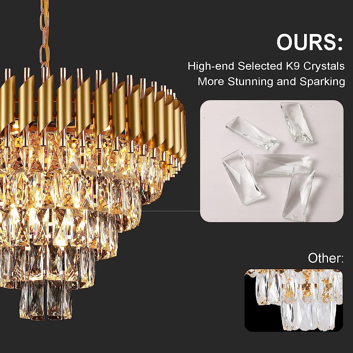Candelabru Cristal Golden Panther 800mm
