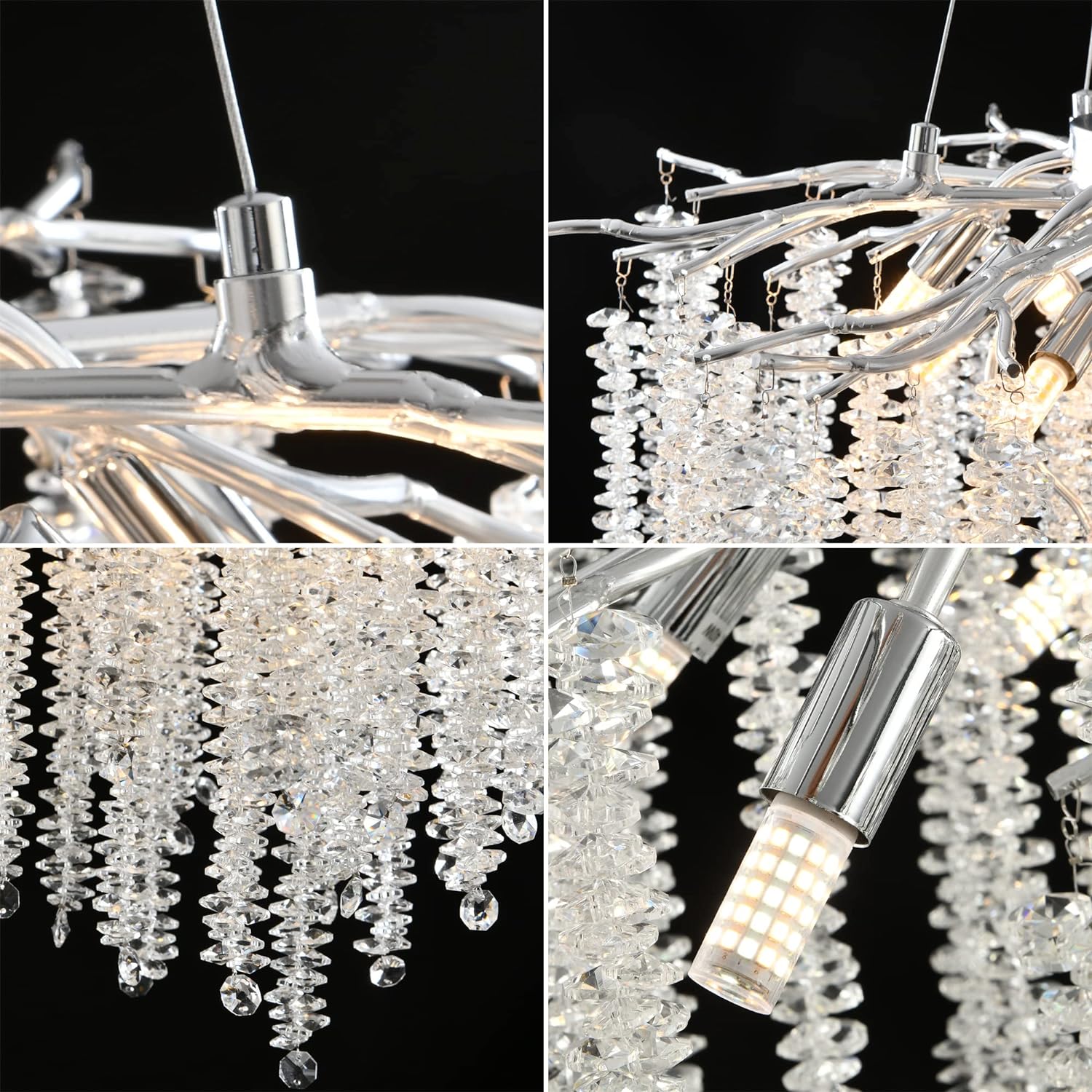 Candelabru Cristal LUXURY Silver Willow 100CM