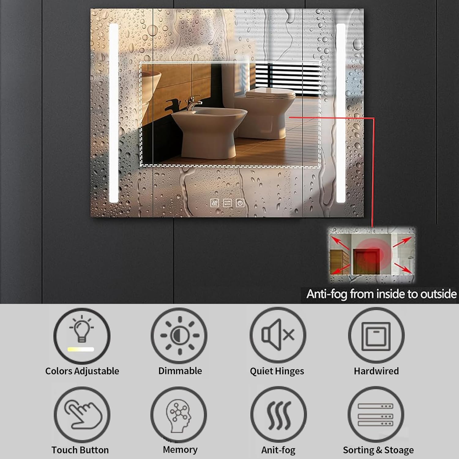 Dulap Baie Cu Oglinda LED Lyte Touch 100x70CM