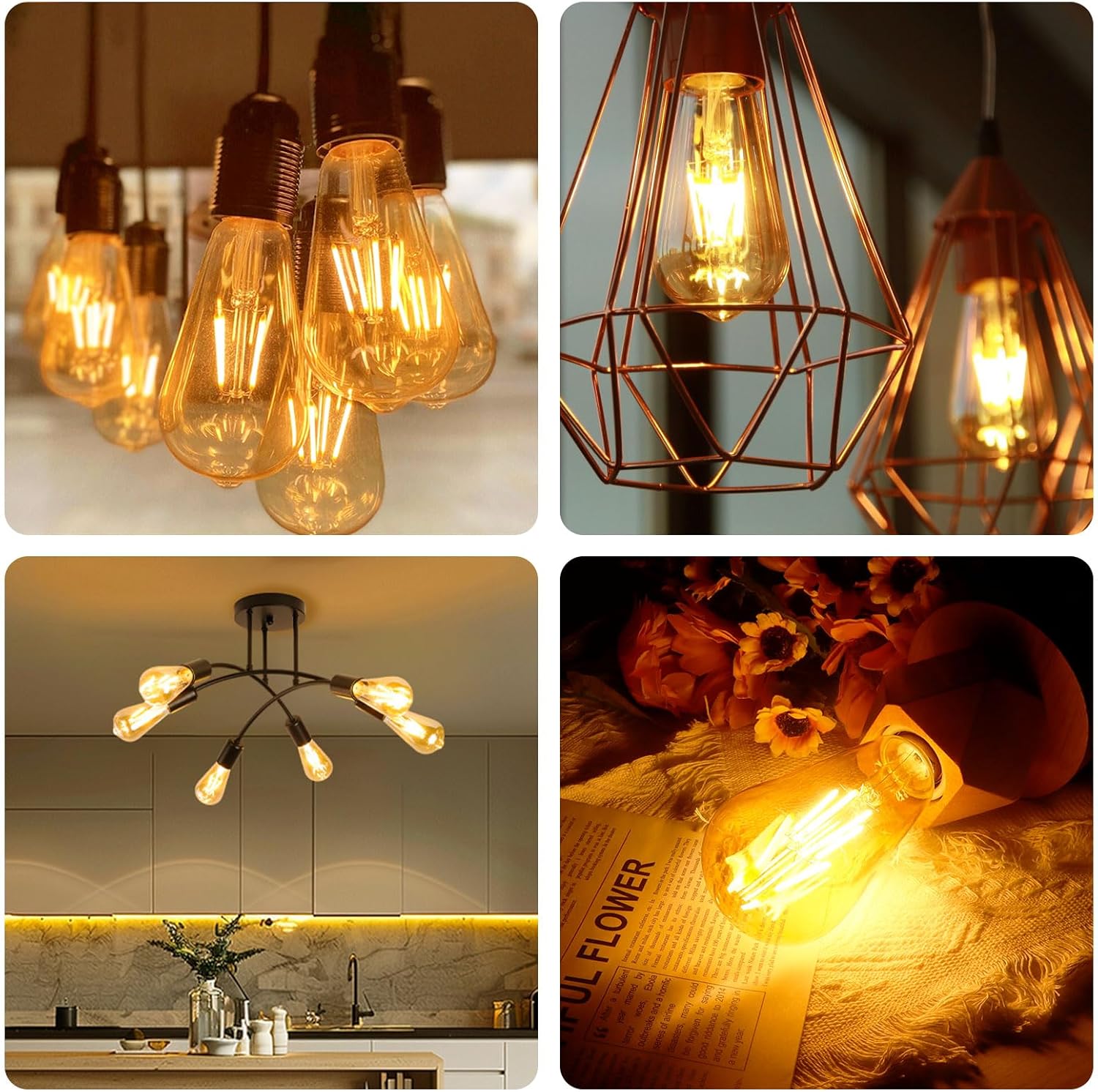 Bec LED E27 Vintage ST64 4W Fumuriu 2200K