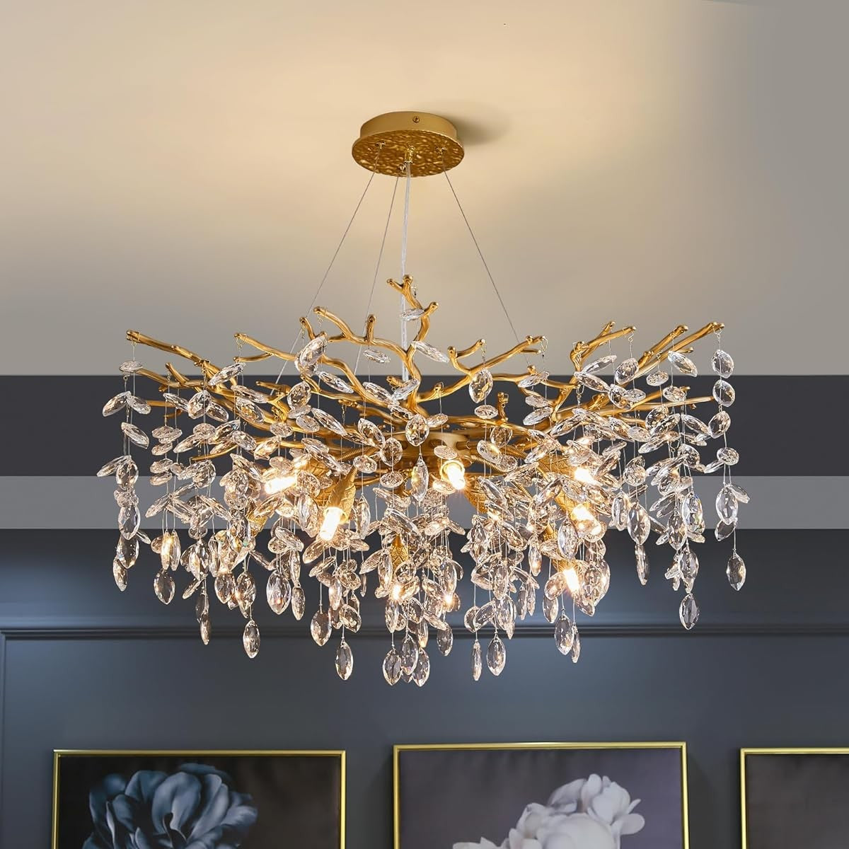 Candelabru Cristal GOLD Crystal Harmony 46CM