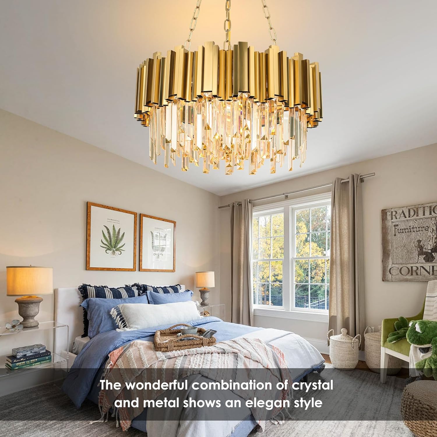 Candelabru Cristal GLORY GOLD GRANDE 400mm