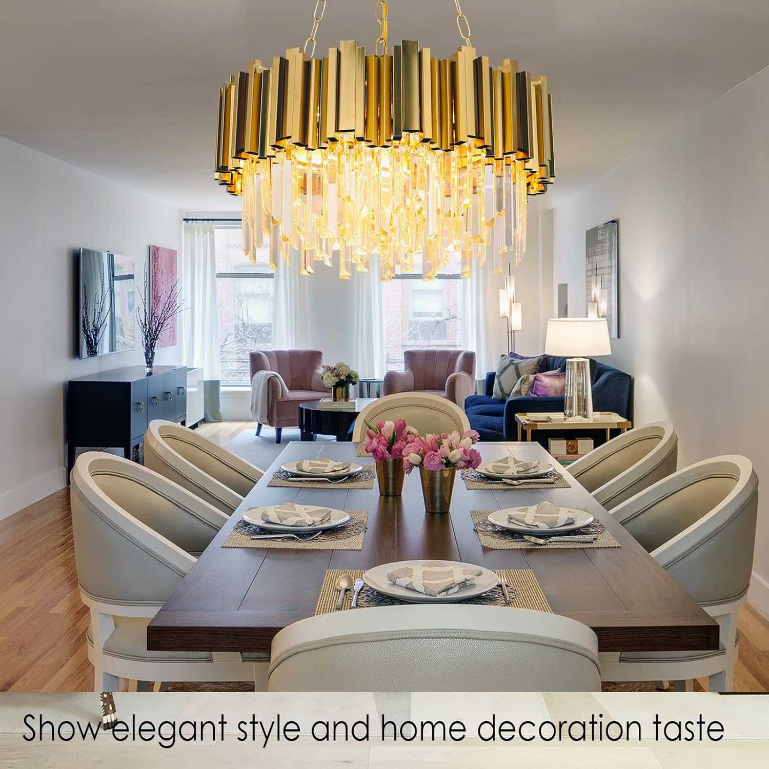 Candelabru Cristal GLORY GOLD GRANDE 500mm