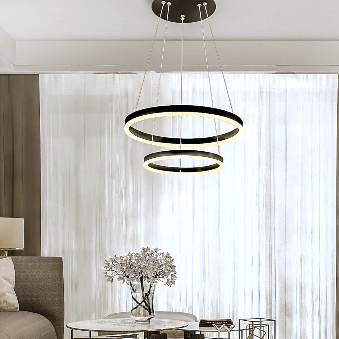 Lustra LED WONDERLAND Black 2 Segmente Echivalent 400W