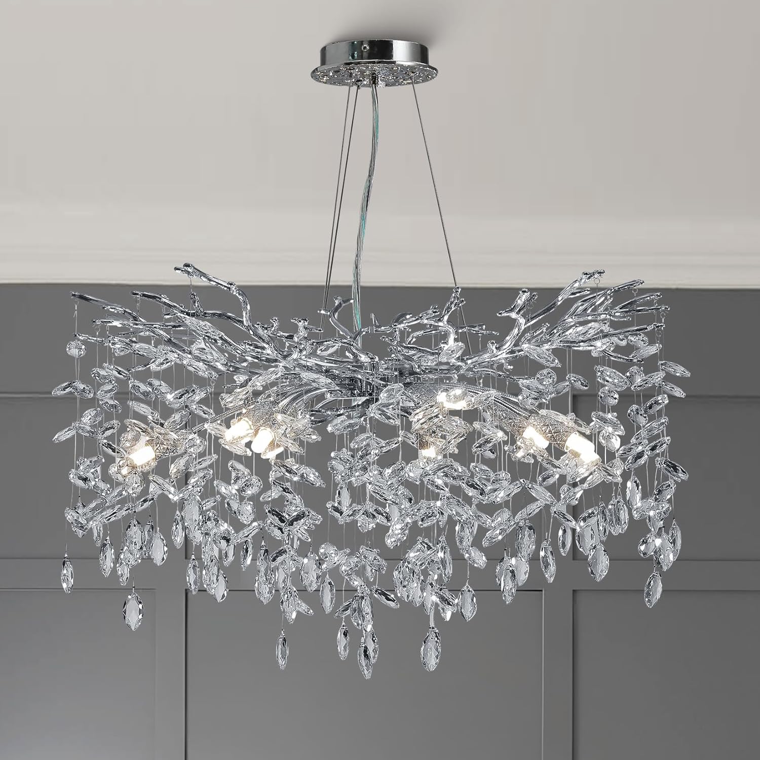 Candelabru Cristal LUXURY Silver CINDY 80cm