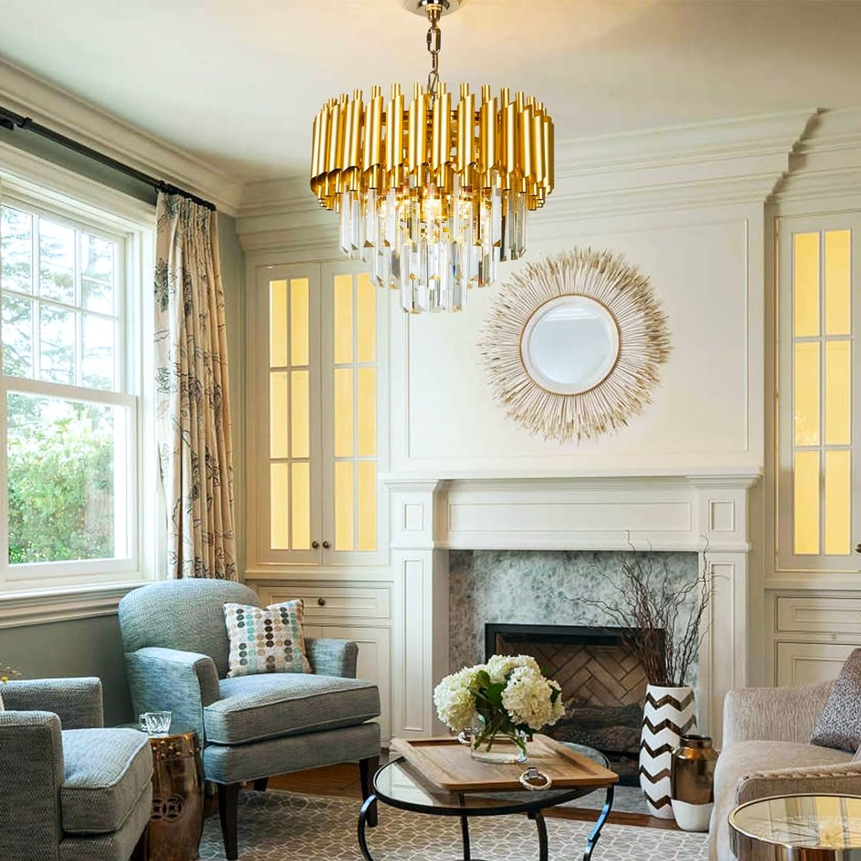 Candelabru Cristal Golden Panther 300mm