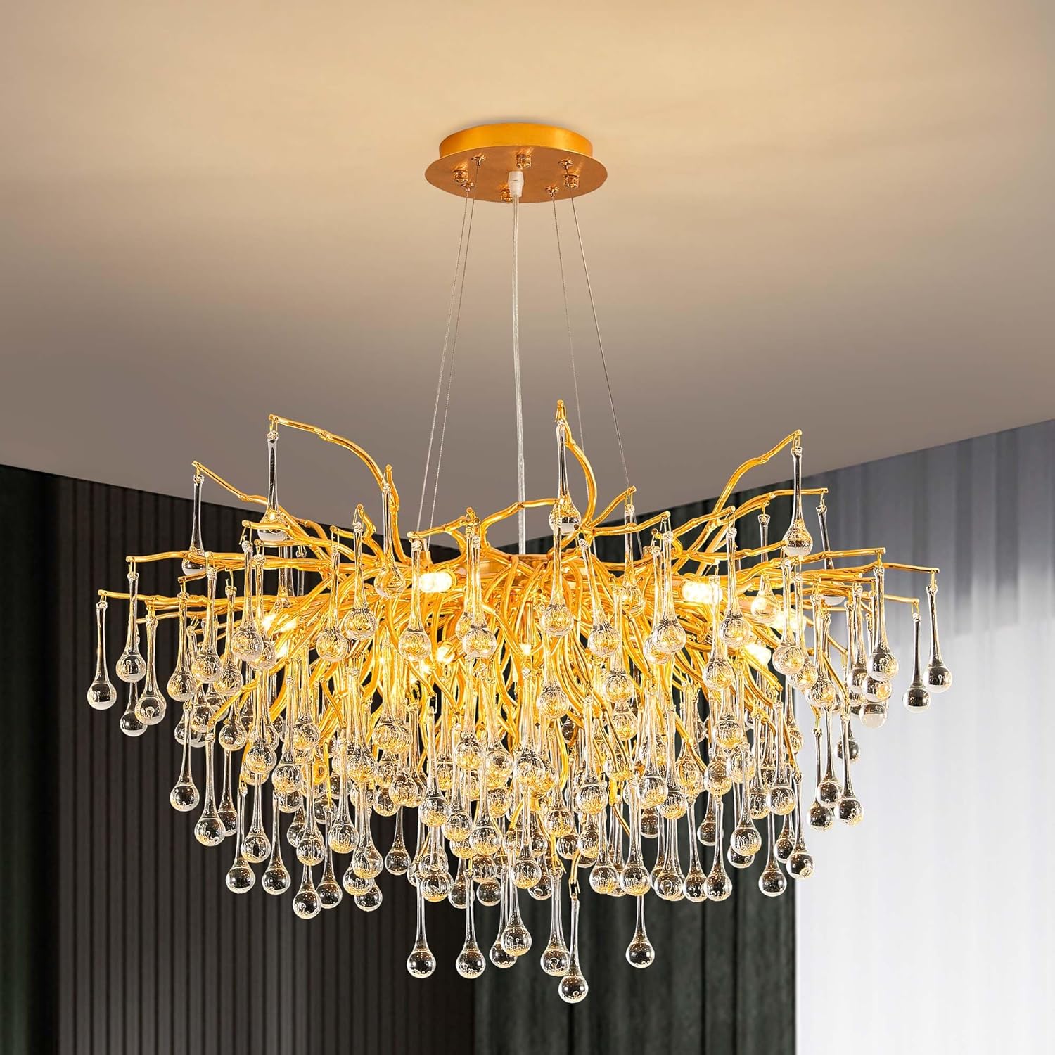 Candelabru Cristal LUXURY Golden Tears 60CM