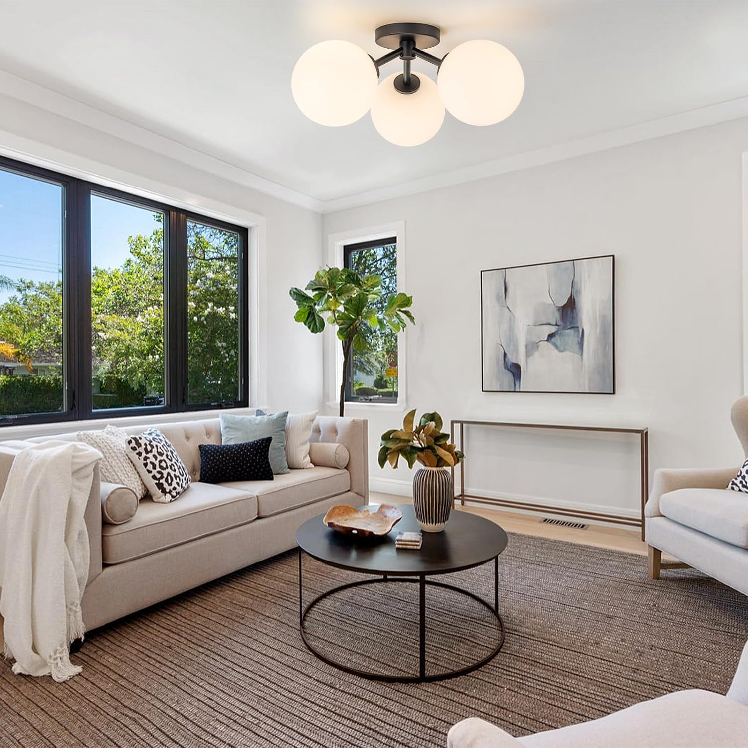 Lustra VESCA Black Abajur Mat 3xE27