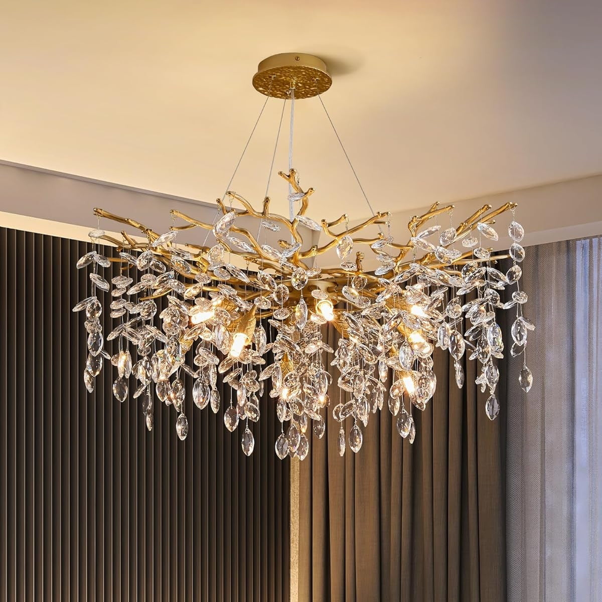 Candelabru Cristal GOLD Crystal Harmony 46CM