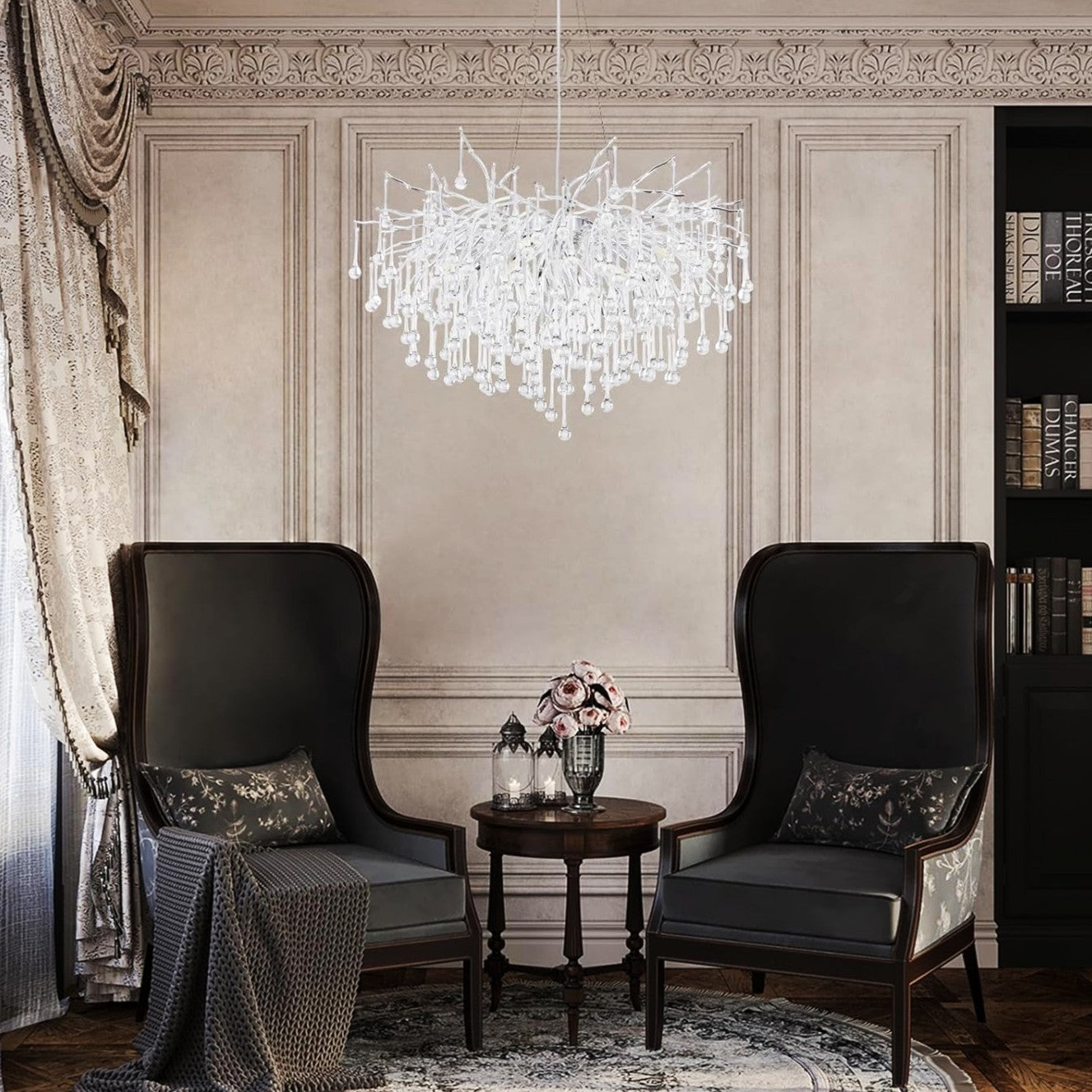 Candelabru Cristal LUXURY Silver Tears 45CM