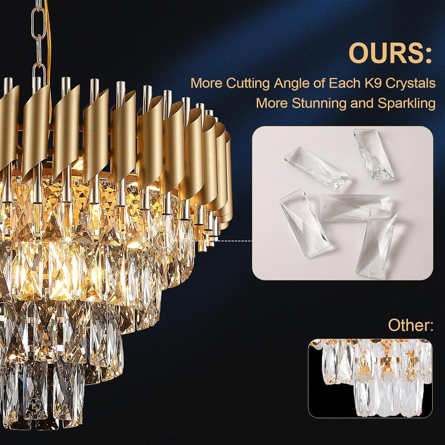 Candelabru Cristal Golden Panther 400mm
