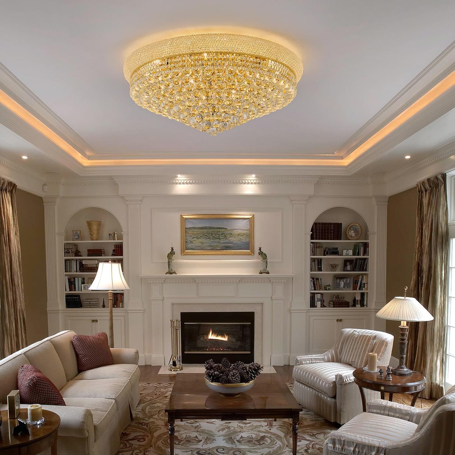 Lustra LED Aplicata Crystal Dome Telecomanda si RGB