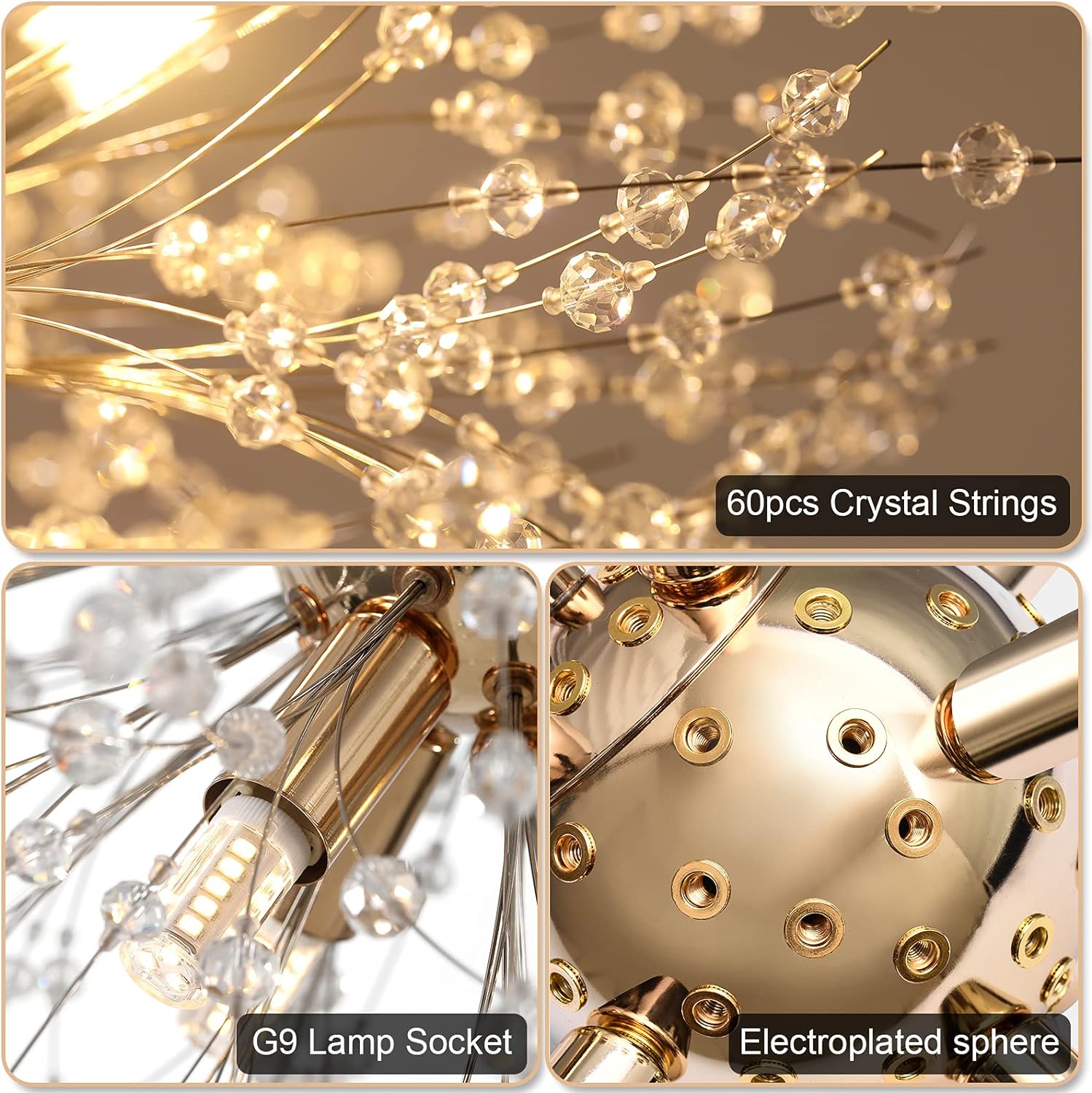 Lustra Suspendata Crystal SIGMA Gold