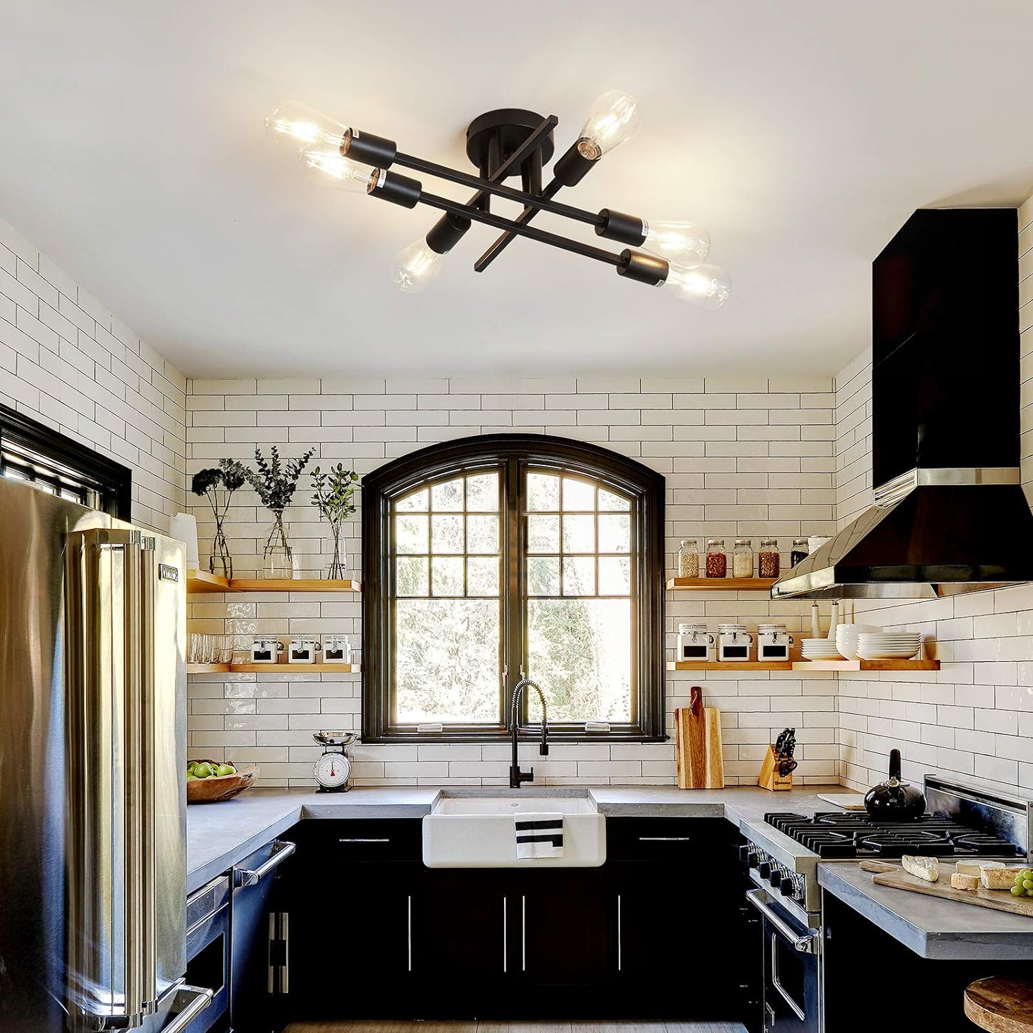 Lustra Vintage 6xE27 Black 3215/6BK