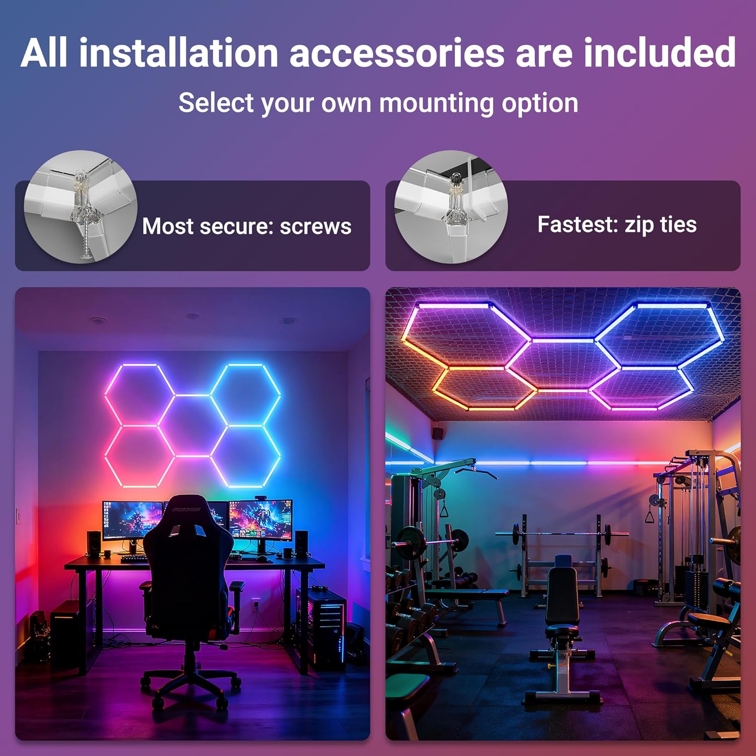 HoneyComb LED Hexagon RGB Digital SMART Telecomanda 244cm X 170cm