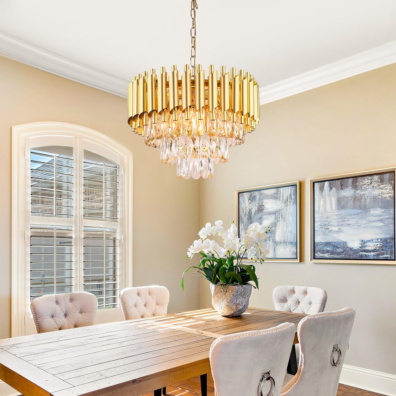 Candelabru Cristal Golden Panther 400mm