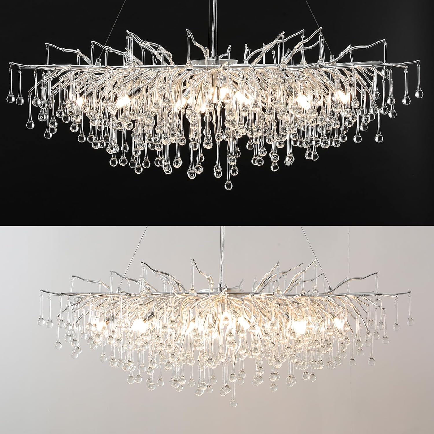 Candelabru Cristal LUXURY Silver Tears 80CM