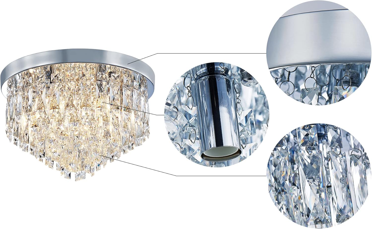 Candelabru Cristal MARY Silver 40cm Telecomanda