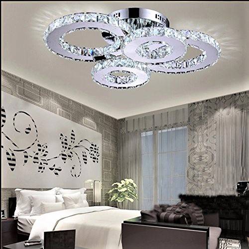 Lustra LED 2+2 CIRCLE Chrome Cristal Telecomanda Echivalent 400W