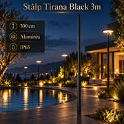 Stalp Iluminat Stradal Tirana Black 3M