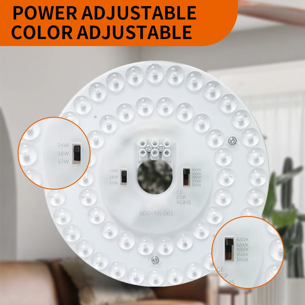 Modul LED Magnetic 30cm, 28W/38W/48W cu 5 Lumini Reglabile din Buton