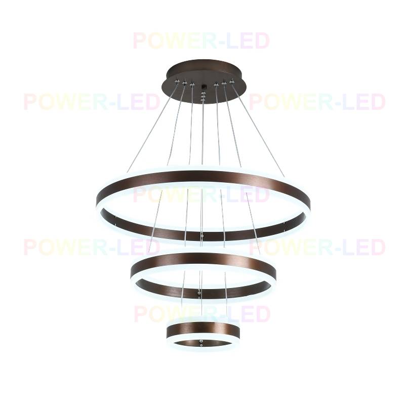 Lustra LED 308W KING Wenge 3 Segmente Telecomanda