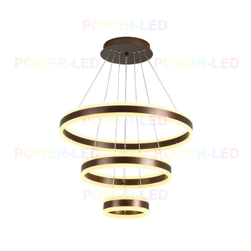 Lustra LED 308W KING Wenge 3 Segmente Telecomanda