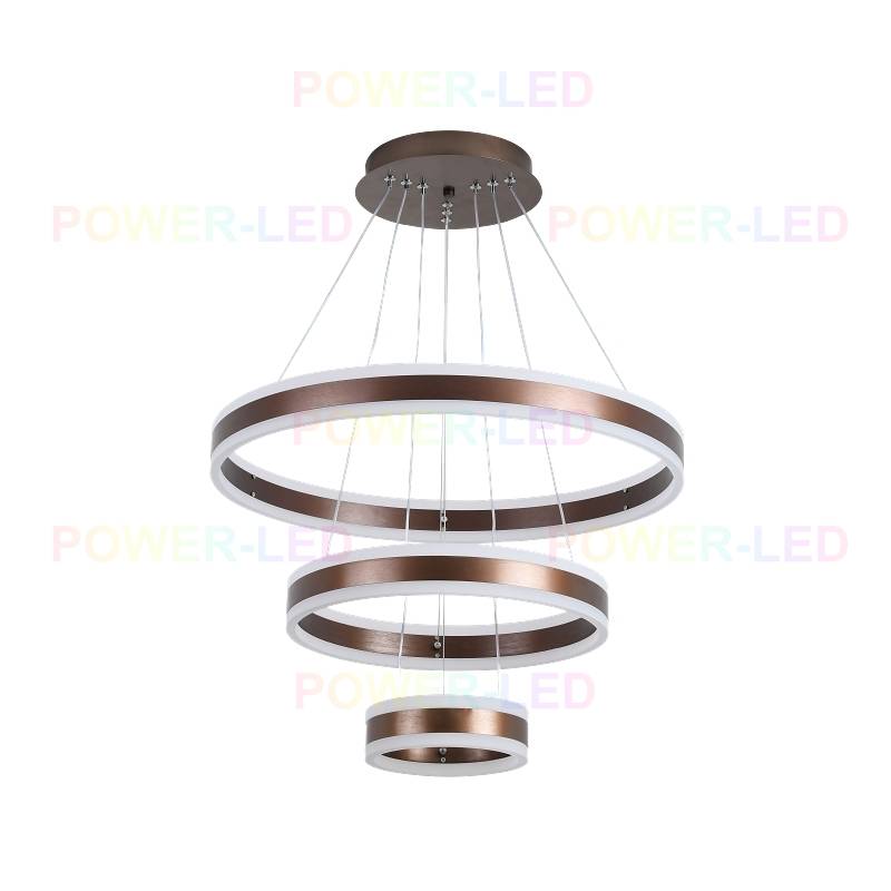 Lustra LED 308W KING Wenge 3 Segmente Telecomanda