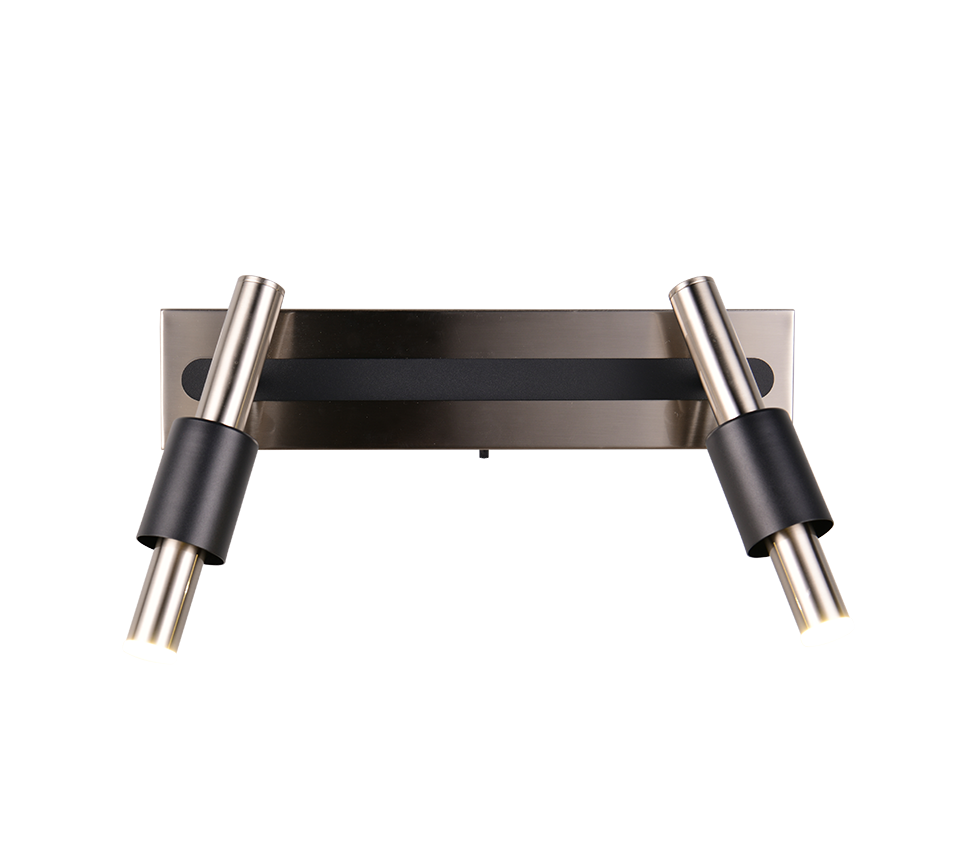Lustra LED Premium IKARIS Black & Silver cu 2 Spoturi Reglabile